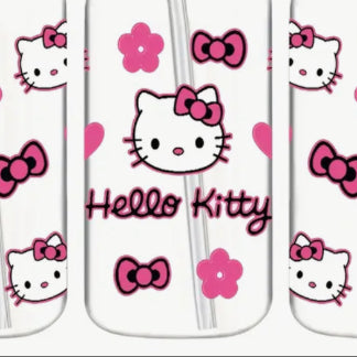 Hello Kitty w/ Pink Bows Glass Tumbler