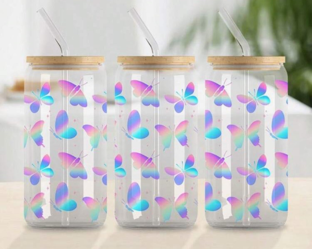 Butterflies Glass Tumbler