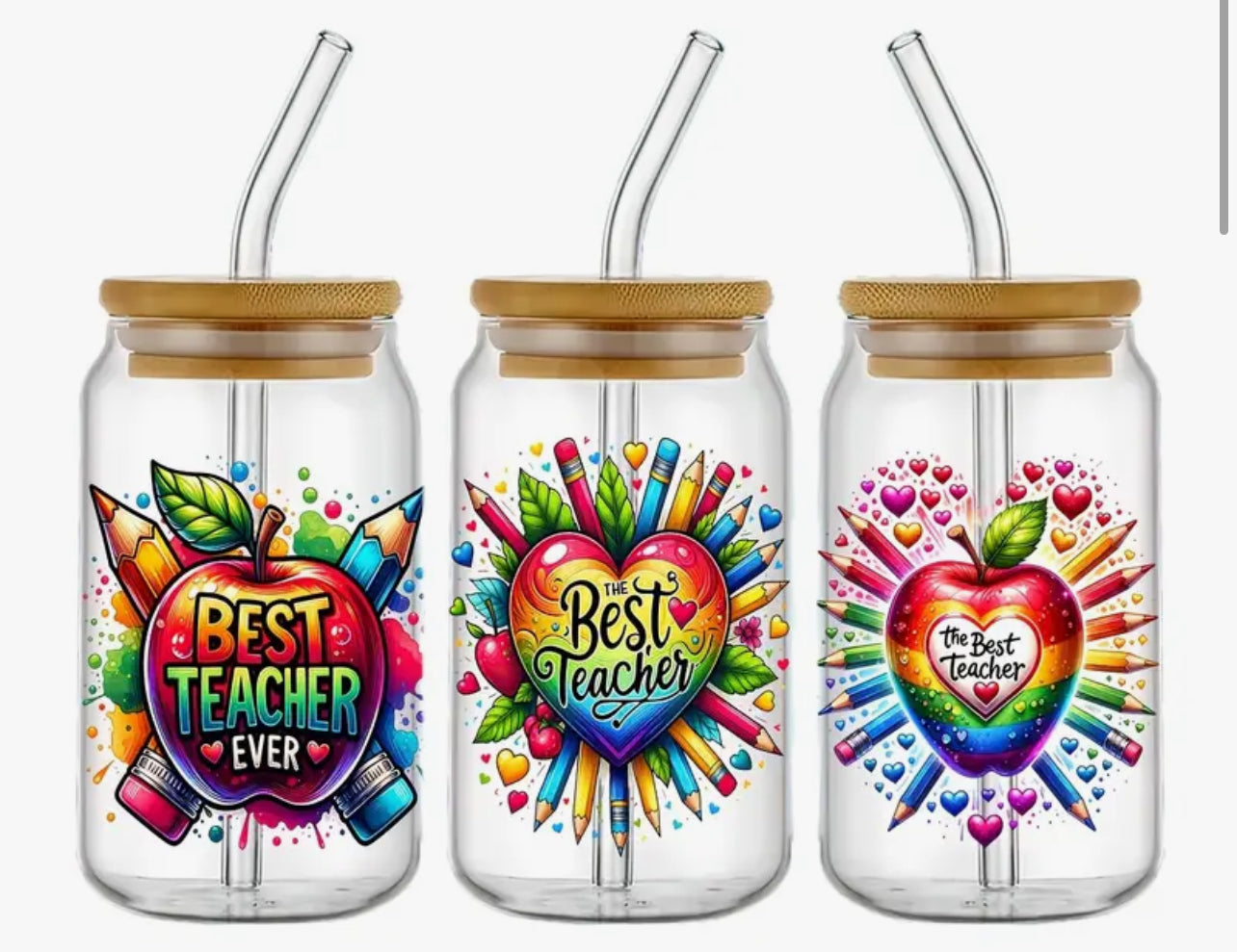 "Best Teacher Ever" Glass Tumbler