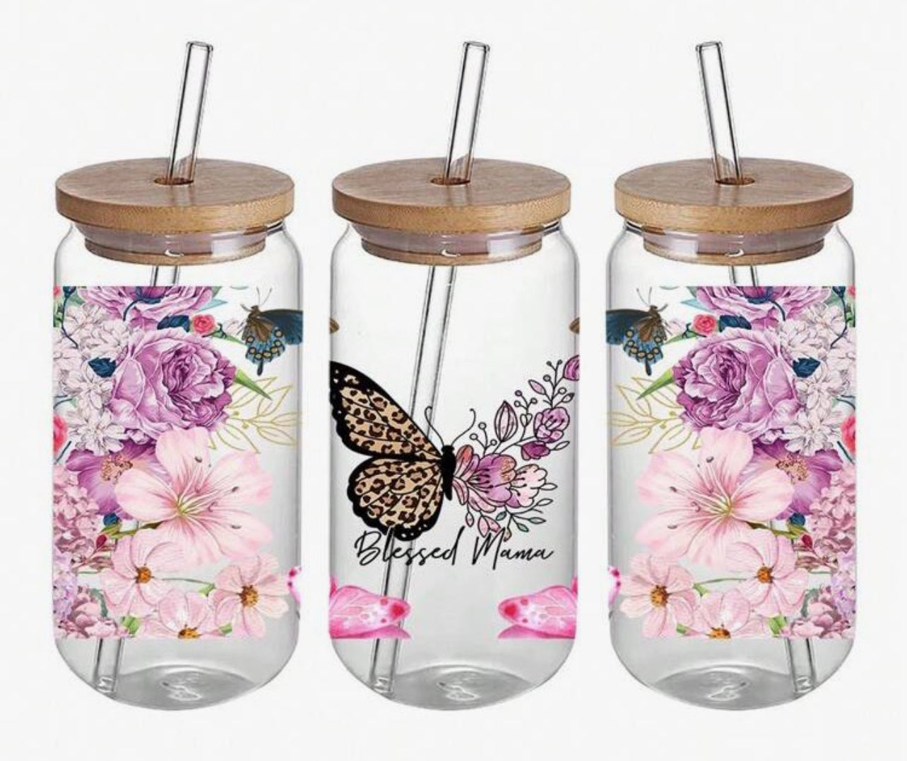 Blessed Mama Glass Tumbler