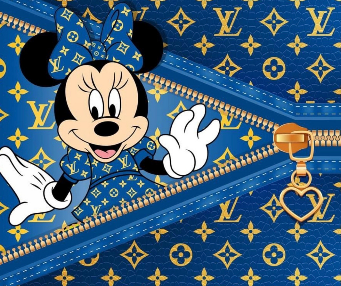 Zipper Minnie Mouse LV Royal Blue Tumbler