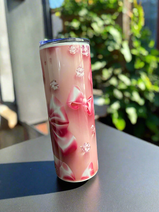 Diamonds and Bows Skinny Tumbler